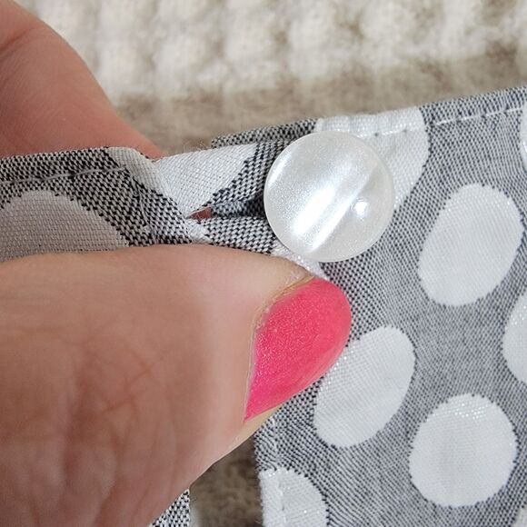 NOR Denmark Architectural Bubble Hem Grey Polka Dot Midi Dress Mod Size M NWOT - Picture 16 of 16